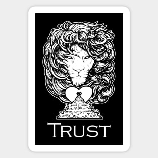 Heart of A Lion - Trust - White Outlined Version Sticker